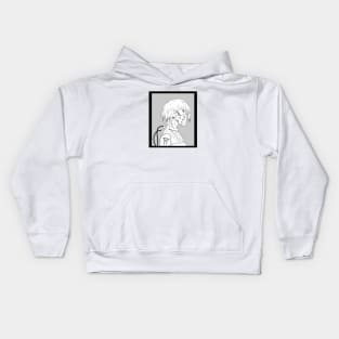 Cyberpunk girl short hair Kids Hoodie